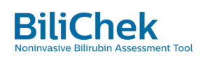 Bilichek noninvasive bilirubin assestment tool logo in blue text